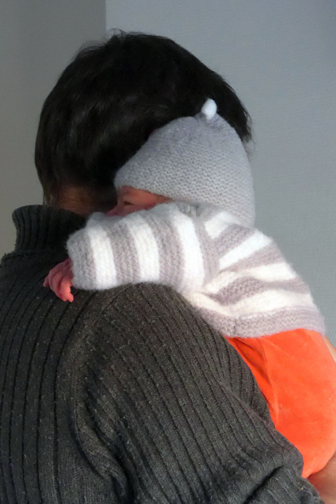 Mon premier vrai câlin avec mon fils.
