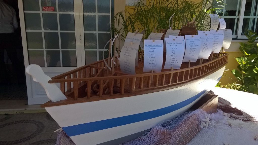Toujours sympa l'idée du bateau pour le plan de table!